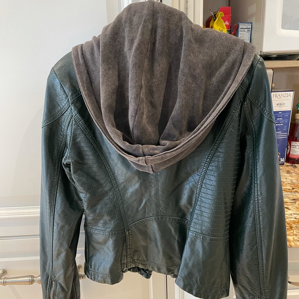 Green Leather Free People Jacket - Picture 3 of 5